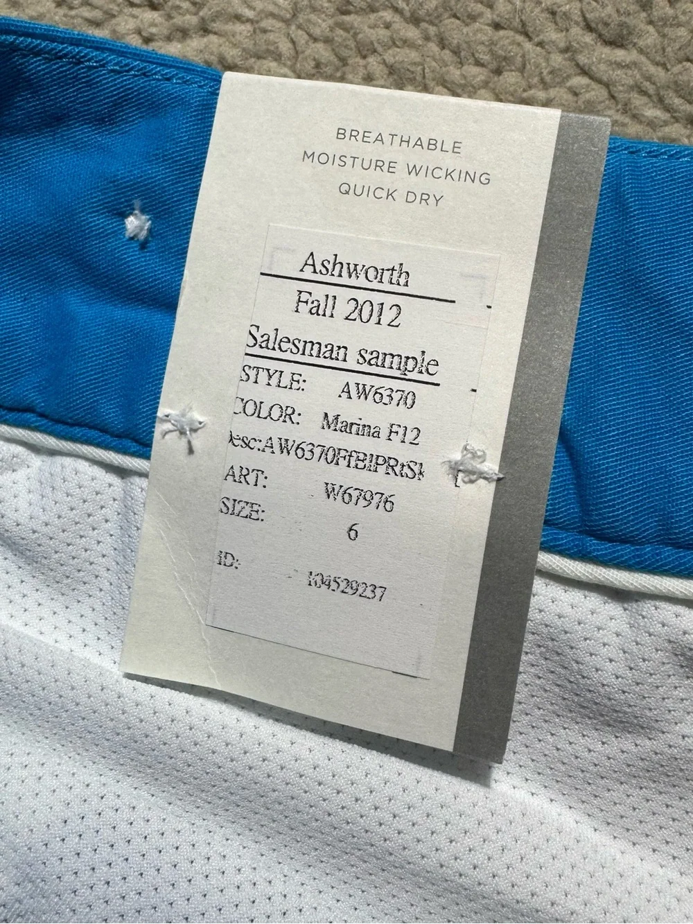 Ashworth Skort Womens 6 Blue Shorts Lined Skirt Athleisure Marina Blue Golf NEW